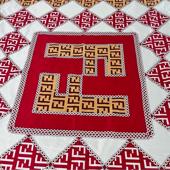 Fendi scarf Silk large square wrap B19 - Picture 2 of 9